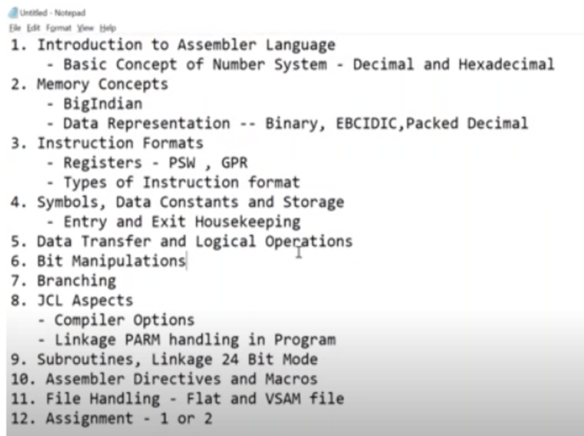 Mainframe Assembler Programming - Part1  - HLASM Assembler Training